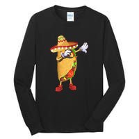 Dabbing Taco Cinco De Mayo Funny Mexican Food Dab Tall Long Sleeve T-Shirt