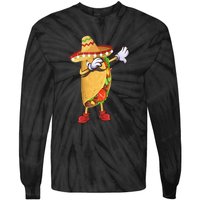 Dabbing Taco Cinco De Mayo Funny Mexican Food Dab Tie-Dye Long Sleeve Shirt