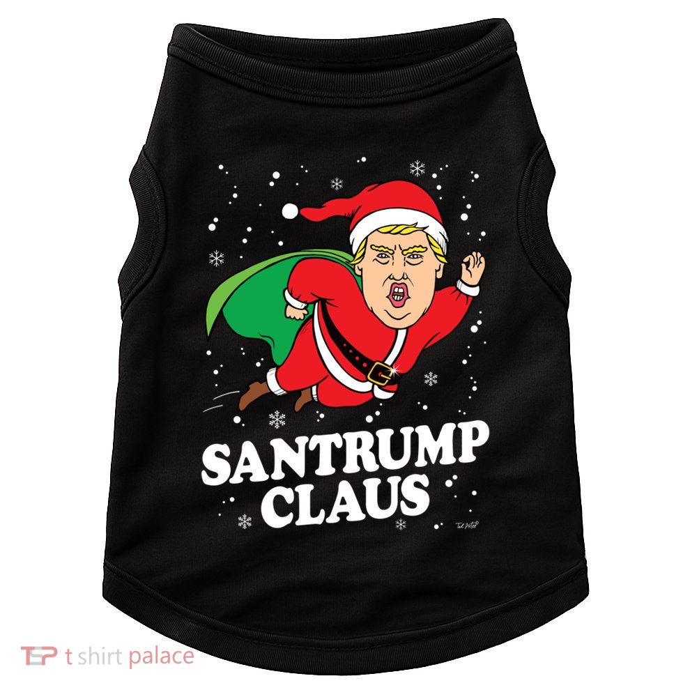 Donald Trump Christmas Gift Funny Santa Hat Gift Funny Gift Doggie Tank
