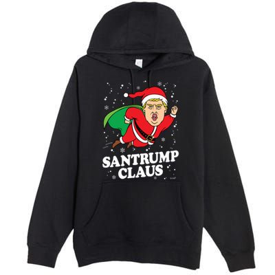 Donald Trump Christmas Gift Funny Santa Hat Gift Funny Gift Premium Pullover Hoodie