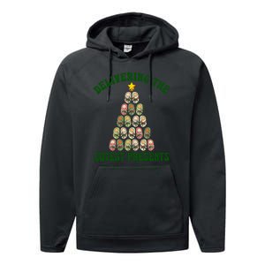 Delivering The Cutest Presents L D Nurse Christmas Tree Performance Fleece Hoodie