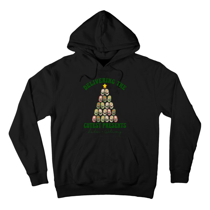 Delivering The Cutest Presents L D Nurse Christmas Tree Hoodie