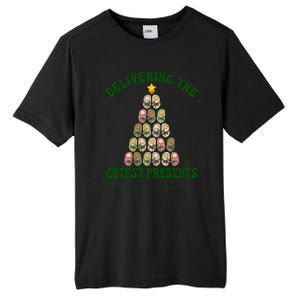 Delivering The Cutest Presents L D Nurse Christmas Tree Tall Fusion ChromaSoft Performance T-Shirt