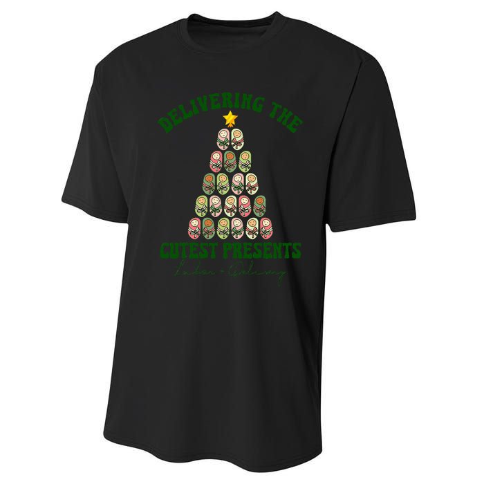 Delivering The Cutest Presents L D Nurse Christmas Tree Performance Sprint T-Shirt