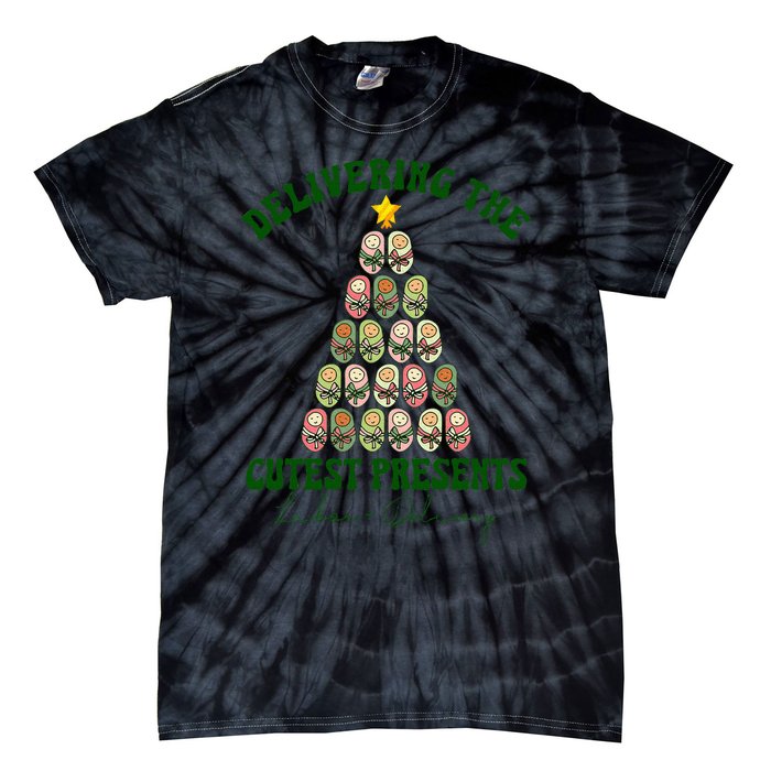 Delivering The Cutest Presents L D Nurse Christmas Tree Tie-Dye T-Shirt