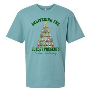 Delivering The Cutest Presents L D Nurse Christmas Tree Sueded Cloud Jersey T-Shirt