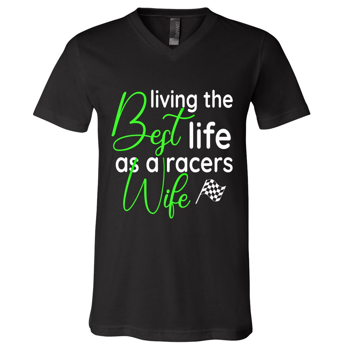 Dirt Track Car Racing Living The Best Life As A Racers Wife Cool Gift V-Neck T-Shirt