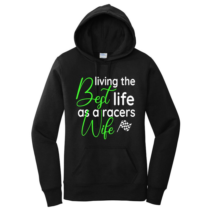 Dirt Track Car Racing Living The Best Life As A Racers Wife Cool Gift Women's Pullover Hoodie