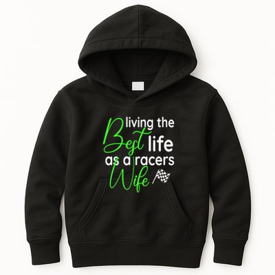 Dirt Track Car Racing Living The Best Life As A Racers Wife Cool Gift Kids Hoodie