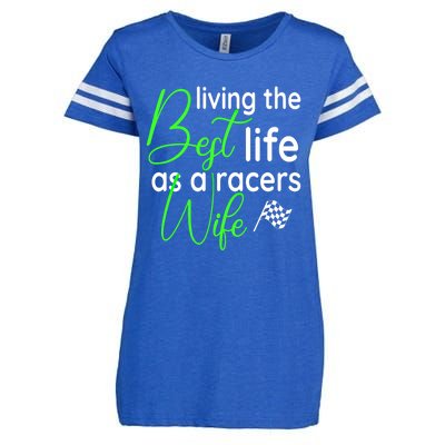 Dirt Track Car Racing Living The Best Life As A Racers Wife Cool Gift Enza Ladies Jersey Football T-Shirt