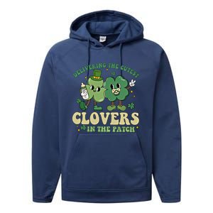 Delivering The Cutest Clovers In The Patch Labor Delivery Gift Performance Fleece Hoodie