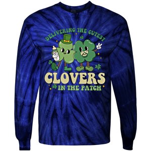 Delivering The Cutest Clovers In The Patch Labor Delivery Gift Tie-Dye Long Sleeve Shirt