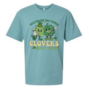 Delivering The Cutest Clovers In The Patch Labor Delivery Gift Sueded Cloud Jersey T-Shirt