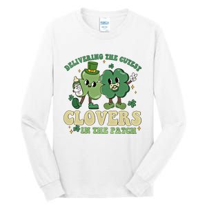 Delivering The Cutest Clovers In The Patch Labor Delivery Gift Tall Long Sleeve T-Shirt