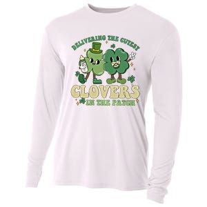 Delivering The Cutest Clovers In The Patch Labor Delivery Gift Cooling Performance Long Sleeve Crew