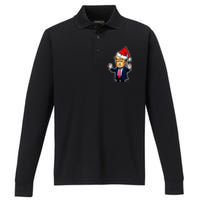 Donald Trump Christmas For Dads & Women Christmas Trump Performance Long Sleeve Polo