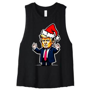 Donald Trump Christmas For Dads & Women Christmas Trump Women's Racerback Cropped Tank