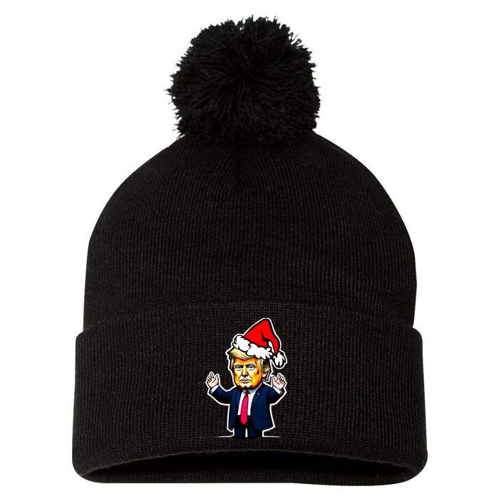 Donald Trump Christmas For Dads & Women Christmas Trump Pom Pom 12in Knit Beanie