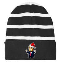 Donald Trump Christmas For Dads & Women Christmas Trump Striped Beanie with Solid Band