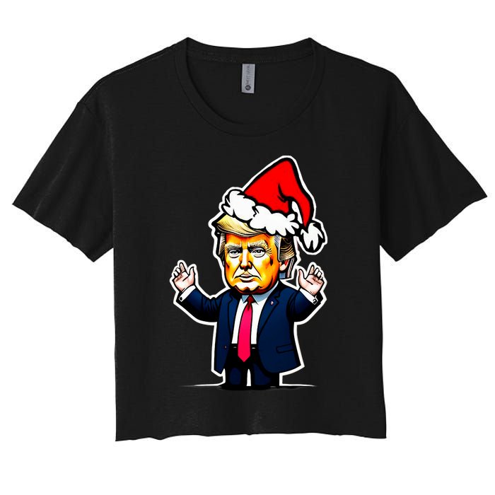 Donald Trump Christmas For Dads & Women Christmas Trump Women's Crop Top Tee