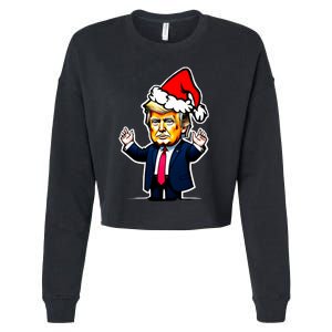 Donald Trump Christmas For Dads & Women Christmas Trump Cropped Pullover Crew