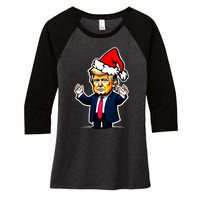 Donald Trump Christmas For Dads & Women Christmas Trump Women's Tri-Blend 3/4-Sleeve Raglan Shirt