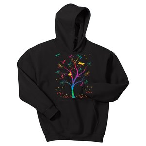 Dragonfly Tree Colorful Kids Hoodie