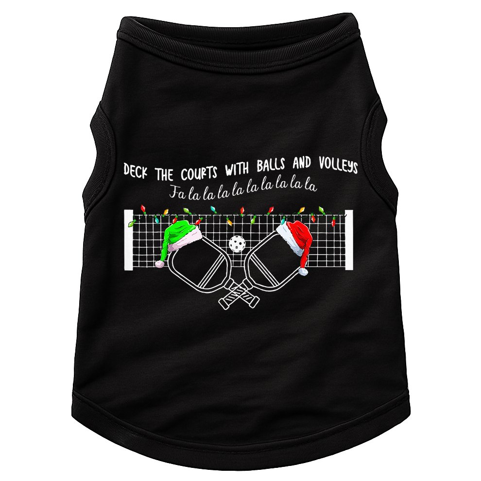 Deck The Courts With Balls And Volleys Christmas Pickleball  Doggie Tank