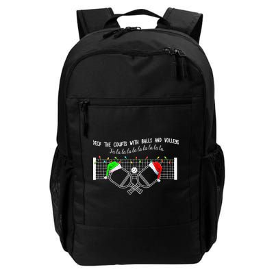 Deck The Courts With Balls And Volleys Christmas Pickleball  Backpack