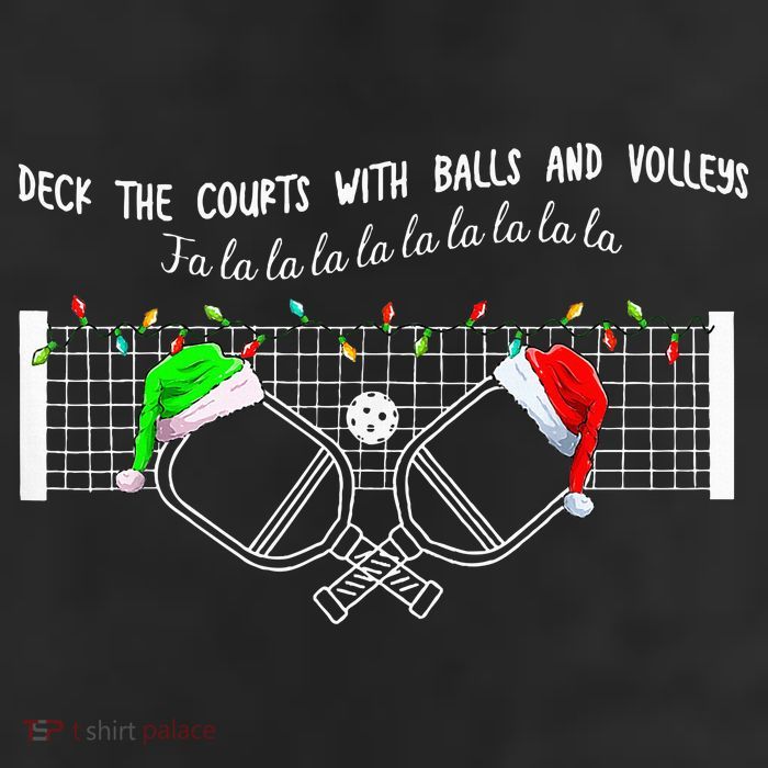 Deck The Courts With Balls And Volleys Christmas Pickleball  Adult Drive Performance Visor