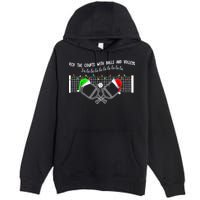 Deck The Courts With Balls And Volleys Christmas Pickleball  Premium Pullover Hoodie