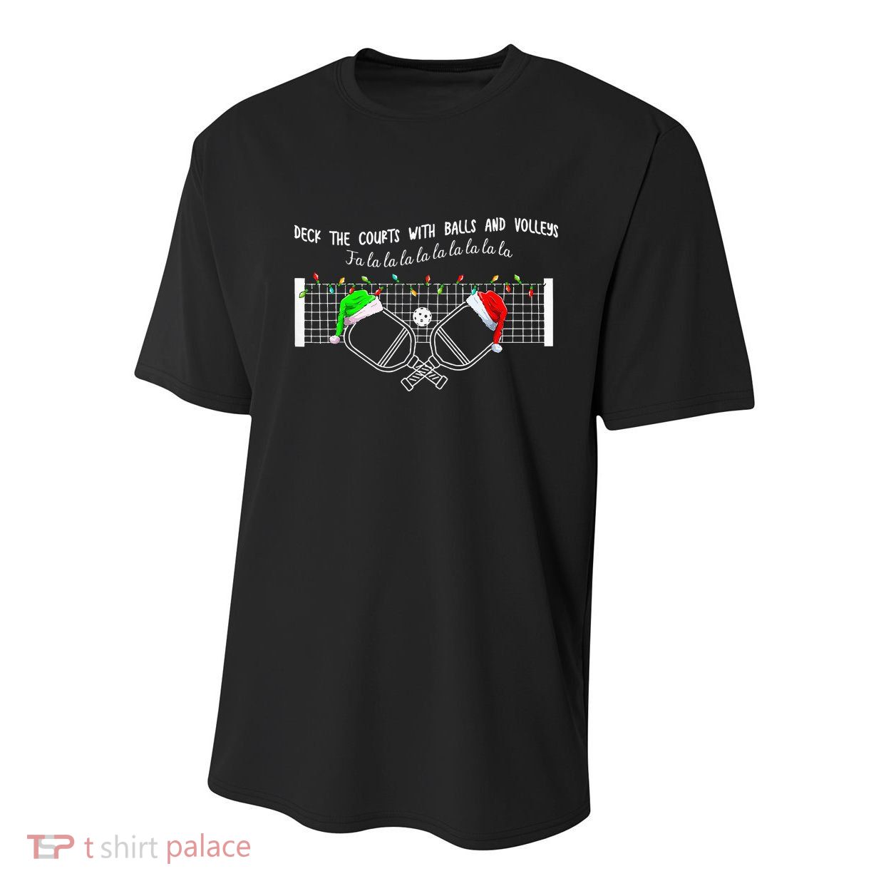 Deck The Courts With Balls And Volleys Christmas Pickleball  Youth Performance Sprint T-Shirt