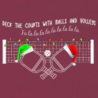 Deck The Courts With Balls And Volleys Christmas Pickleball  16oz Travel Tumbler
