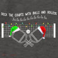 Deck The Courts With Balls And Volleys Christmas Pickleball  Vector Backpack
