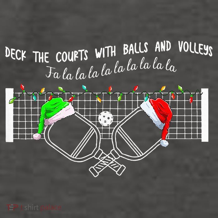Deck The Courts With Balls And Volleys Christmas Pickleball  Vector Backpack