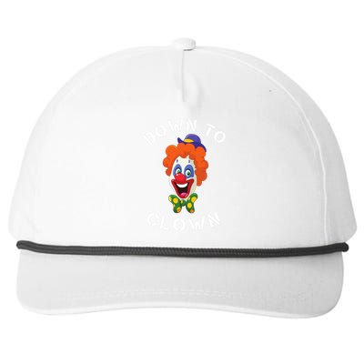 Down To Clown Sarcastic Novelty Funny Party Snapback Five-Panel Rope Hat