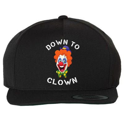 Down To Clown Sarcastic Novelty Funny Party Wool Snapback Cap