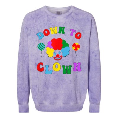 Down To Clown Clowncore Aesthetic Colorblast Crewneck Sweatshirt