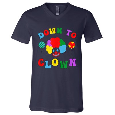 Down To Clown Clowncore Aesthetic V-Neck T-Shirt