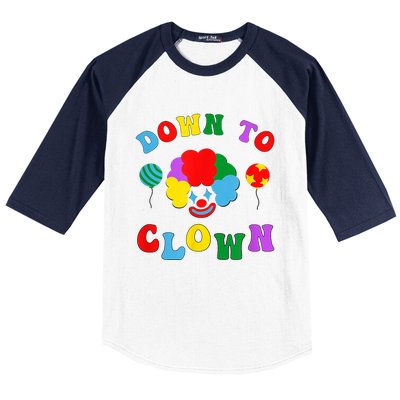 Down To Clown Clowncore Aesthetic Baseball Sleeve Shirt