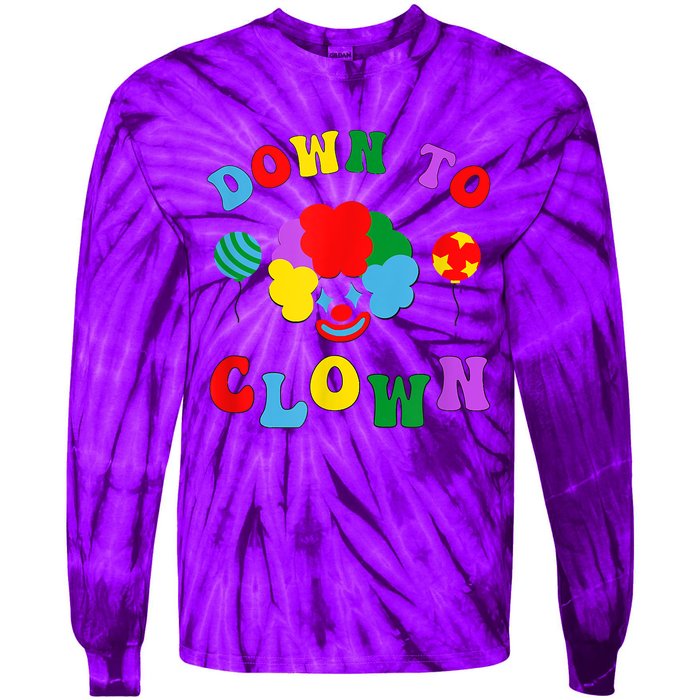 Down To Clown Clowncore Aesthetic Tie-Dye Long Sleeve Shirt