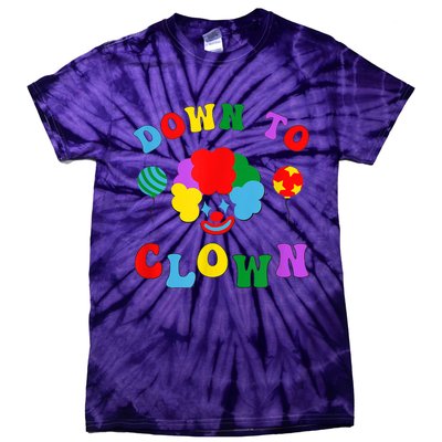 Down To Clown Clowncore Aesthetic Tie-Dye T-Shirt