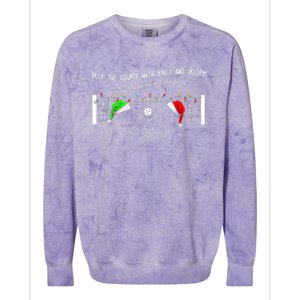 Deck The Courts With Balls And Volleys Fa La La Pickleball Christmas Colorblast Crewneck Sweatshirt