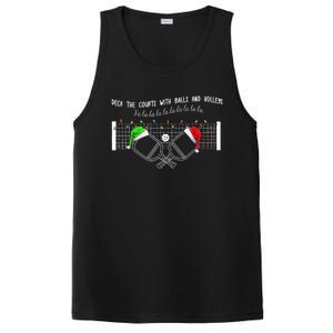 Deck The Courts With Balls And Volleys Fa La La Pickleball Christmas PosiCharge Competitor Tank