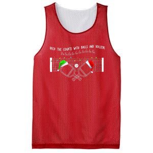 Deck The Courts With Balls And Volleys Fa La La Pickleball Christmas Mesh Reversible Basketball Jersey Tank