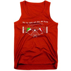 Deck The Courts With Balls And Volleys Fa La La Pickleball Christmas Tank Top