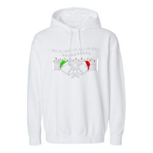 Deck The Courts With Balls And Volleys Fa La La Pickleball Christmas Garment-Dyed Fleece Hoodie