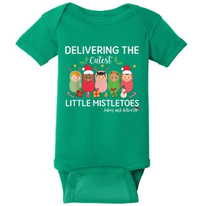 Delivering The Cutest Little Mistletoes Labor Delivery Xmas Baby Bodysuit