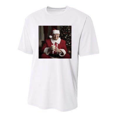 Donald Trump Clause Christmas Drinkin’ Milk Youth Performance Sprint T-Shirt