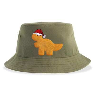 Dino Trex Chicken Nugget Funny Tyrannosaurus Christmas Gift Sustainable Bucket Hat